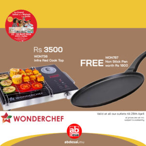 WONDERCHEF Easy Cook Infrared Cooktop | 2200 Watt Induction Cooktop | LED Digital Panel | Smart Touch Buttons | 2 Year Warranty (WON738) 63154925 + FREE WON787