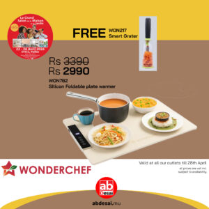 WONDERCHEF WonderMat Food Warming Mat, Food-Grade Silicone, for Warming Cast-iron/Stainless-steel/Ceramic/Glass/Enamelware, Warms Soup Bowls, Lunch Boxes, Baby Food, Beverages, Rollable, 2-Yr Warranty WON782-63155119 +Free WON217