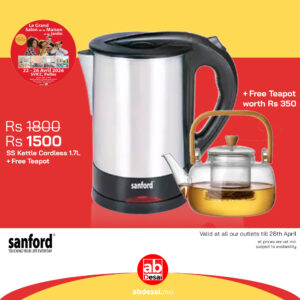 SANFORD Kettle Stainless Steel 1.7L SF860EK + Free Teapot ABD24037