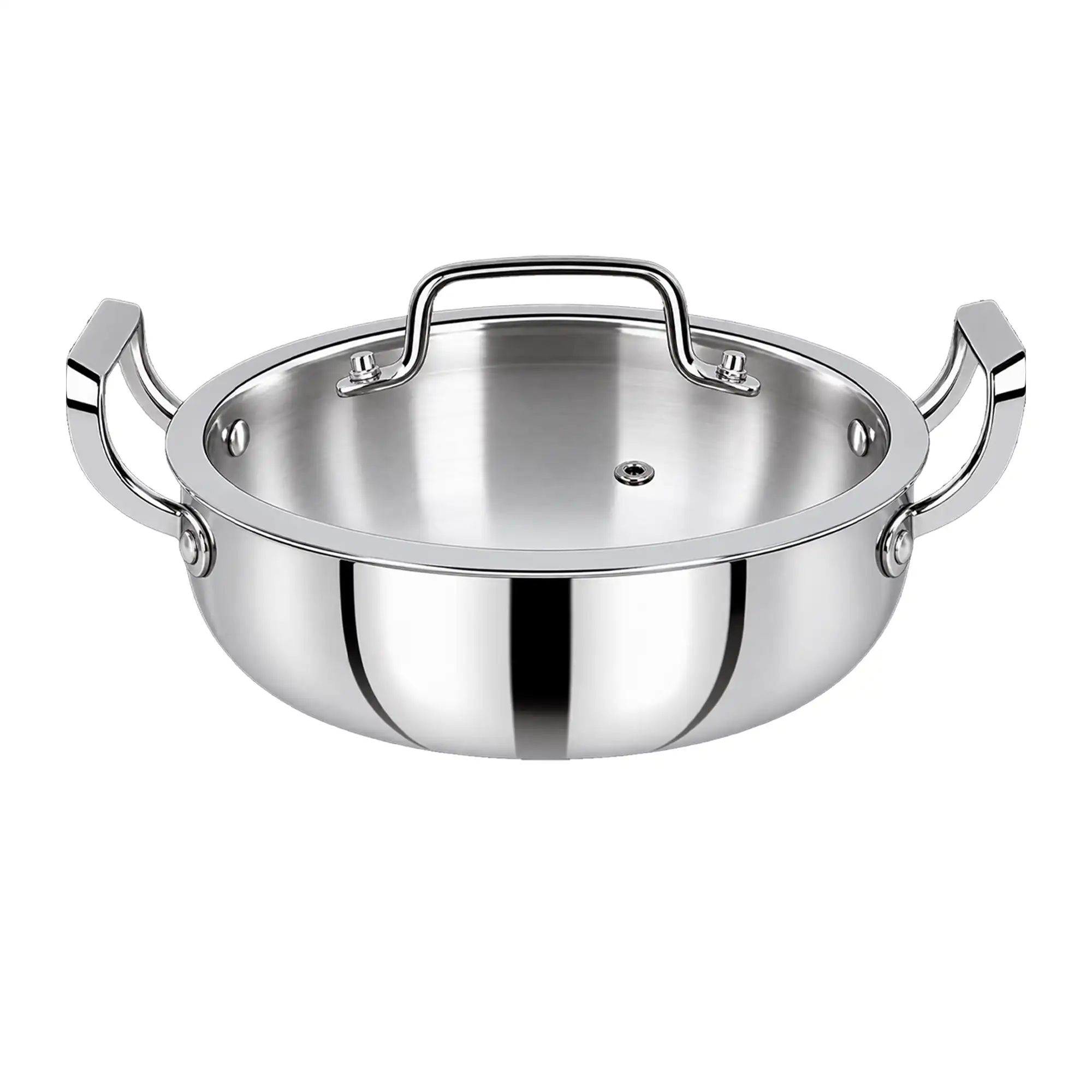 SOLITAIRE Triply Biryani Pot with Glass Lid 30cm TPBP06