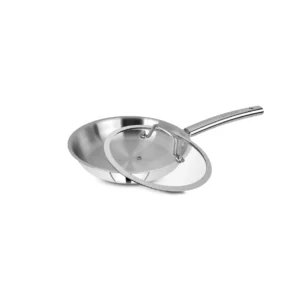 SOLITAIRE Stainless Steel Triply Fry Pan with Glass Lid 20cm TPFGL01