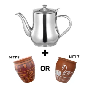 Stainless Steel teapot 13Oz ABD8386 + Add Rs 75 and get Any one unit MIT117 or MIT118 Clay Chai Cup