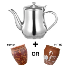 Stainless Steel teapot 24Oz ABD8388 + Add Rs 75 and get Any one unit MIT117 or MIT118 Clay Chai Cup