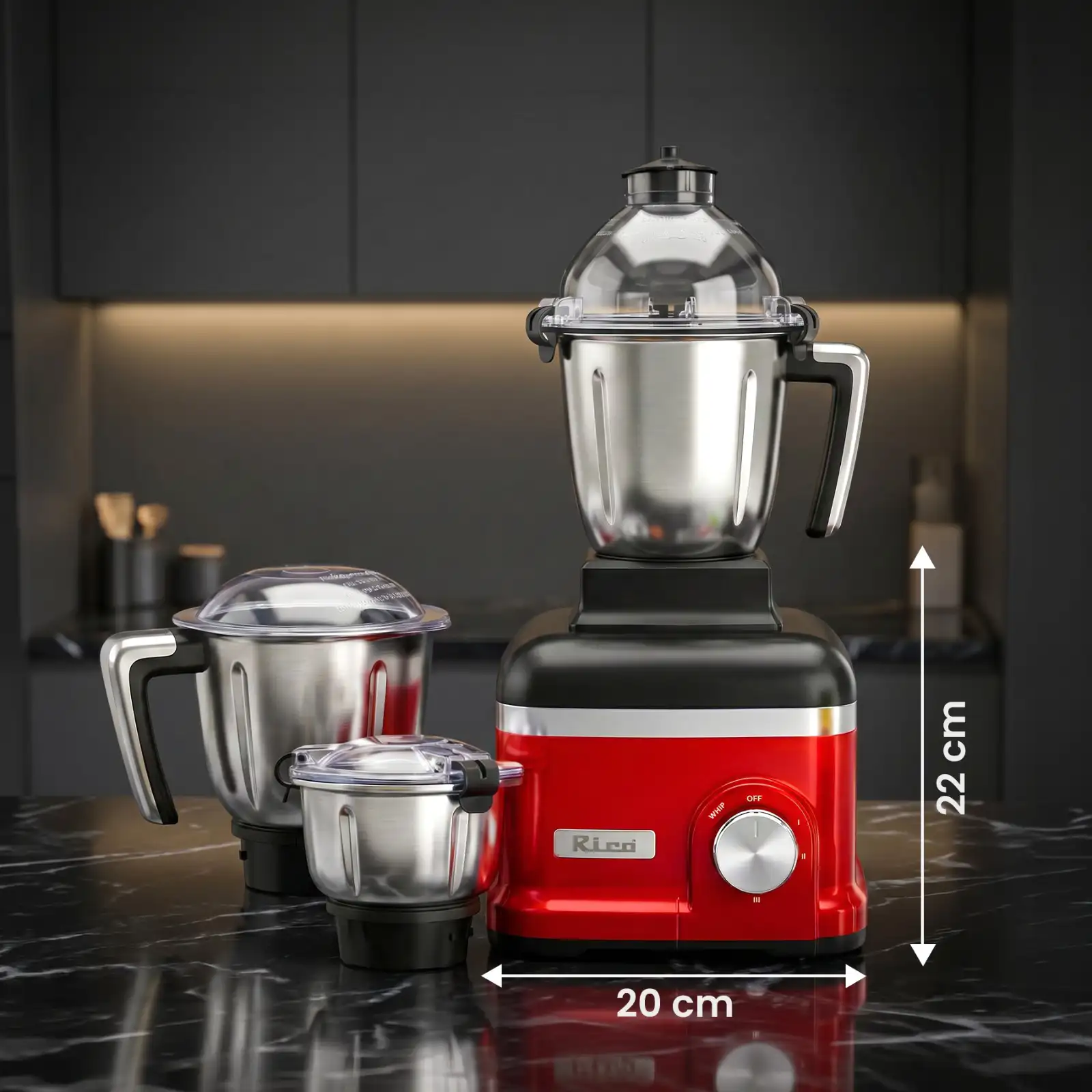 RICO Mixer Grinder MG2513 1000W 3 JARS - Image 3
