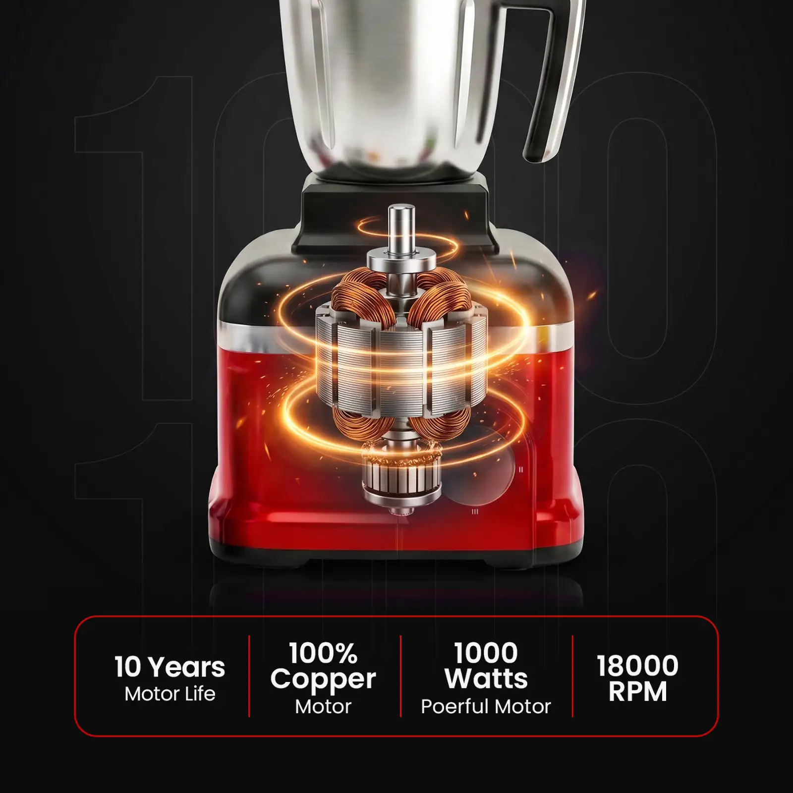 RICO Mixer Grinder MG2513 1000W 3 JARS - Image 2