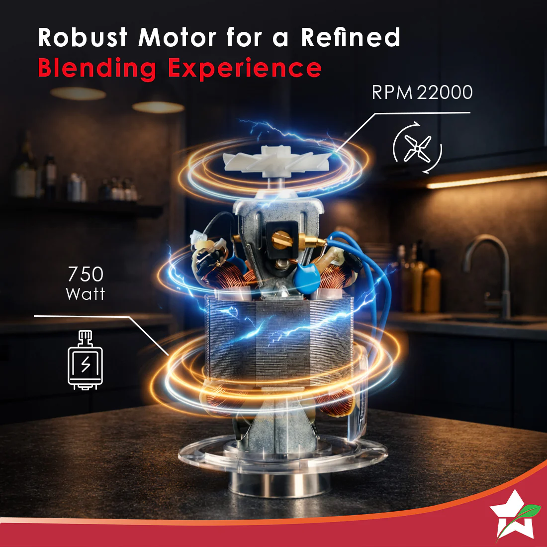 WONDERCHEF NutriBlend Turbo 750W Mixer Grinder Blender Smoothie Maker, 22000 RPM, 3 Jars, Stainless-Steel Blades, Sipper Jar & Lid, 2-Yr Warranty, FREE Recipe Book by Chef Sanjeev Kapoor, Black & Red (WON798-63155247) + WON783 Chopper Free - Image 5