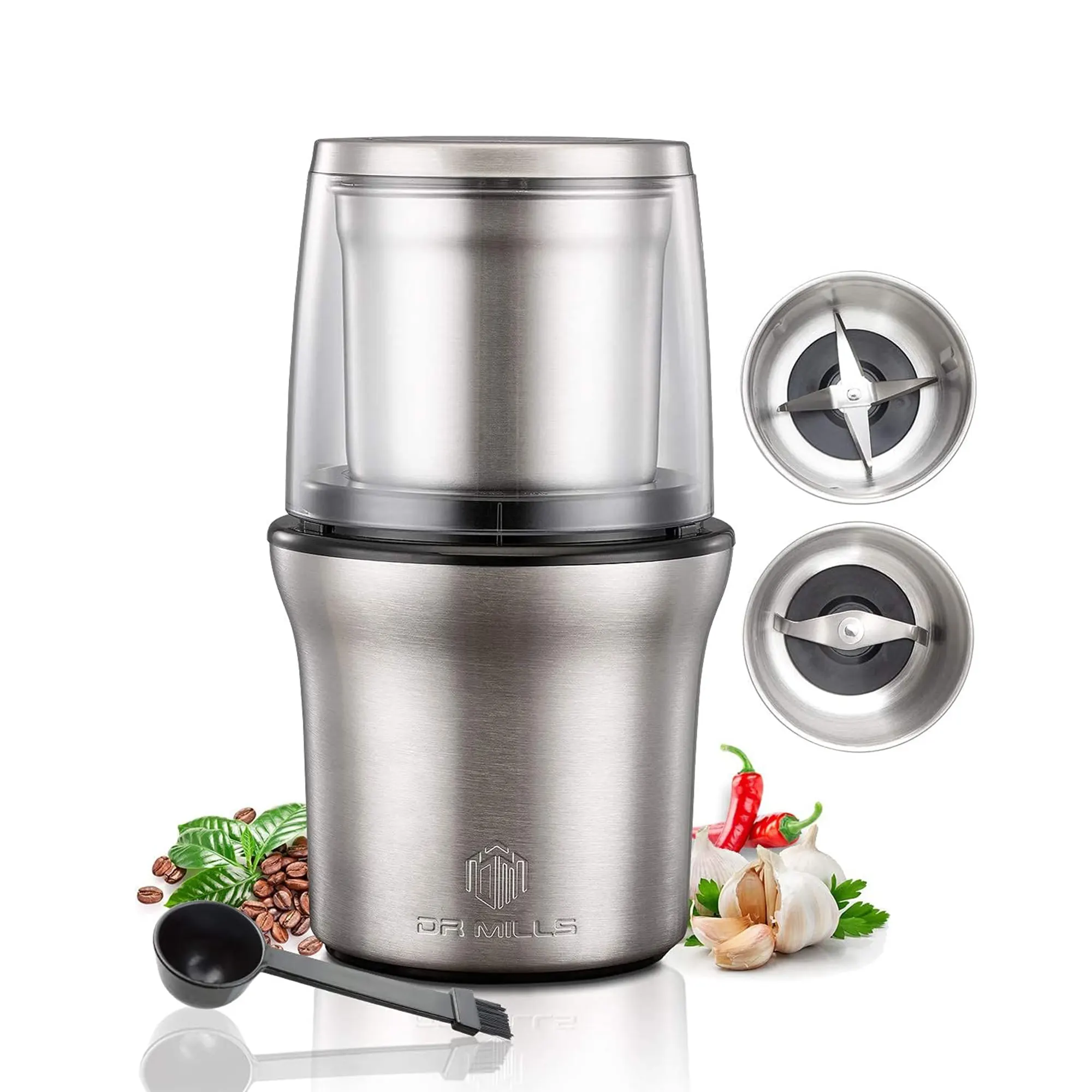 DR MILLS Electric Stainless Steel Dry and Wet Grinder for spices, coffee and paste DM7412M - Image 3