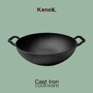 KONEK Cast Iron Wok 27cm naturally non-stick KCIWOK27