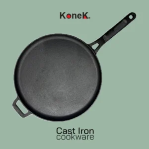 KONEK Cast Iron Pan 26cm with long handle naturally non-stick KOTAW26