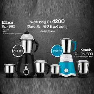 Bundle MG2304 Black 800W + Konek 550W K01 - Save Rs 790