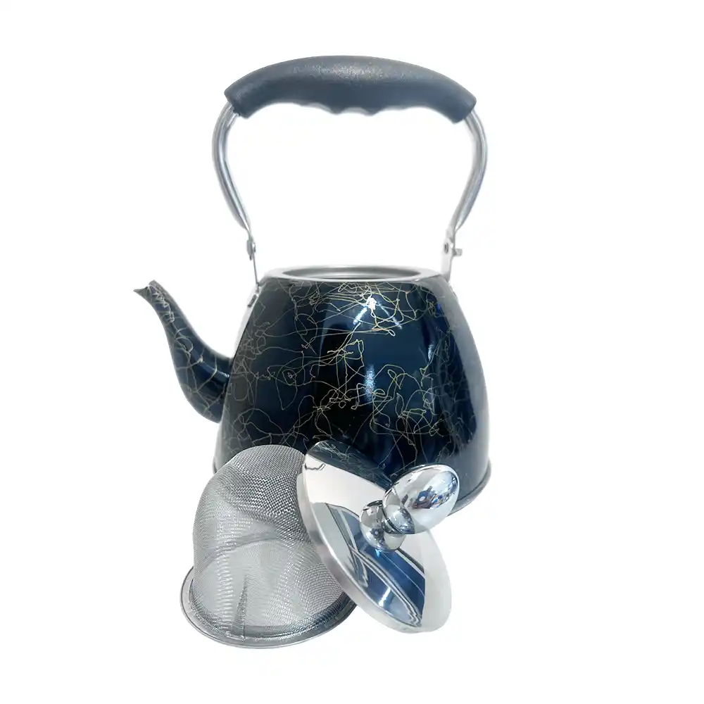 Tea Kettle Pot 1000ml Induction Base S-Steel Black with foldable handle ABD9256 - Image 2