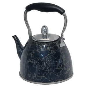 Tea Kettle Pot 1000ml Induction Base S-Steel Black with foldable handle ABD9256