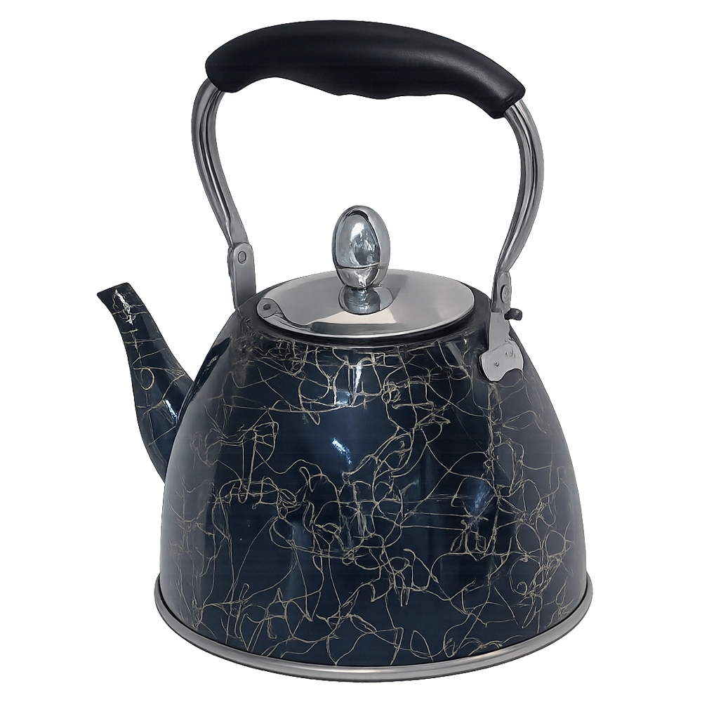 Tea Kettle Pot 1000ml Induction Base S-Steel Black with foldable handle ABD9256