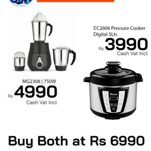 RICO Mixer Grinder MG2308 Black 750W + Digital Pressure Cooker 5L EC2606
