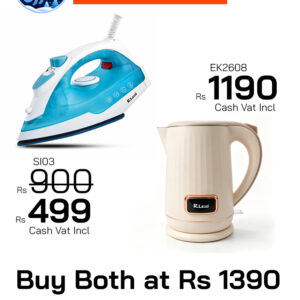 RICO Iron Steam SI03 + RICO EK2608 Cordless Kettle