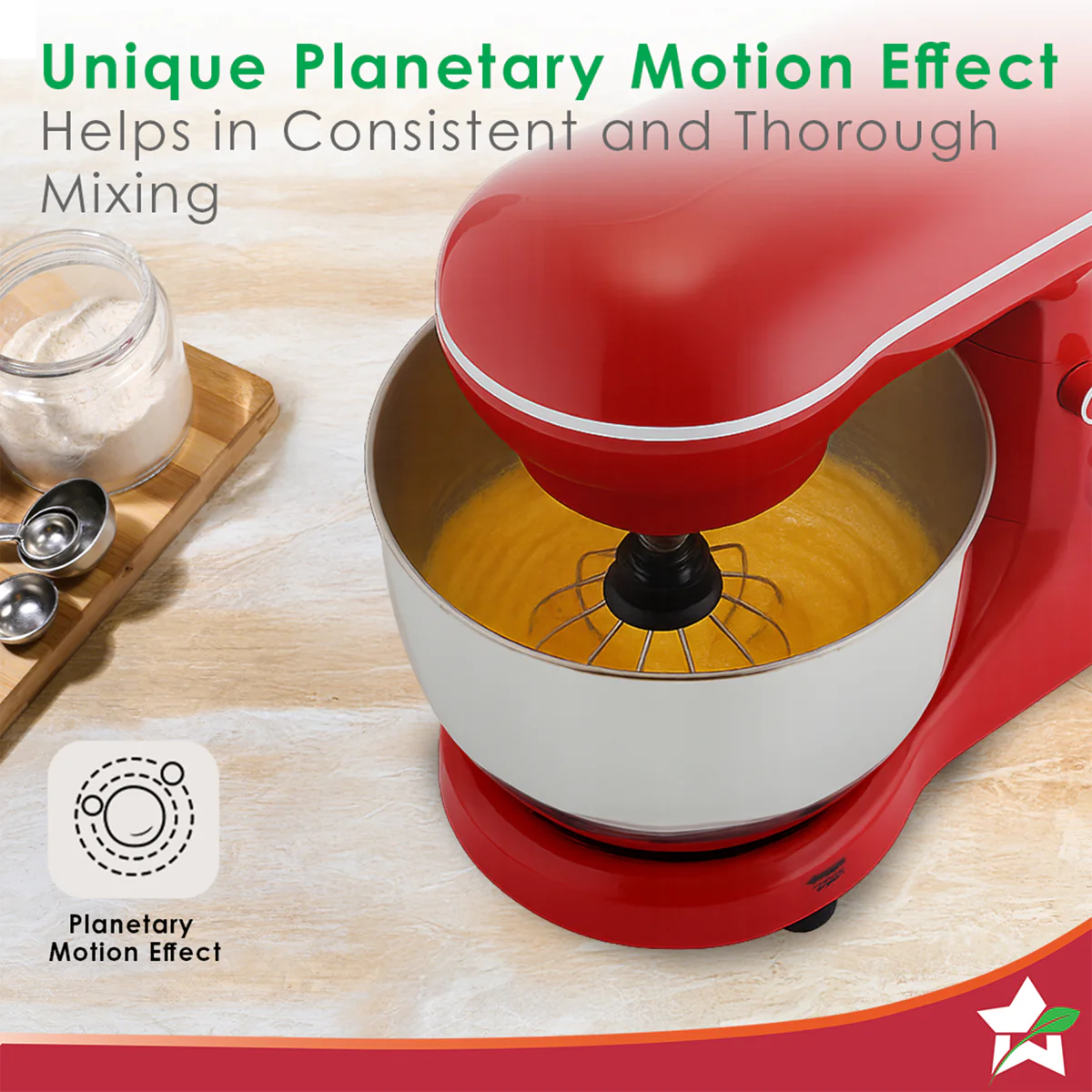 WONDERCHEF Regalia Neo Stand Mixer | 5.5L Stainless-steel Bowl | 10-speed Setting | 4 Attachments | Whisk, Whip, Beat, Mix | For Cake & Pizza Doughs, Creams, Salad Dressings, Eggs | 2 Year Warranty | Red WON796-63155128 - Image 3