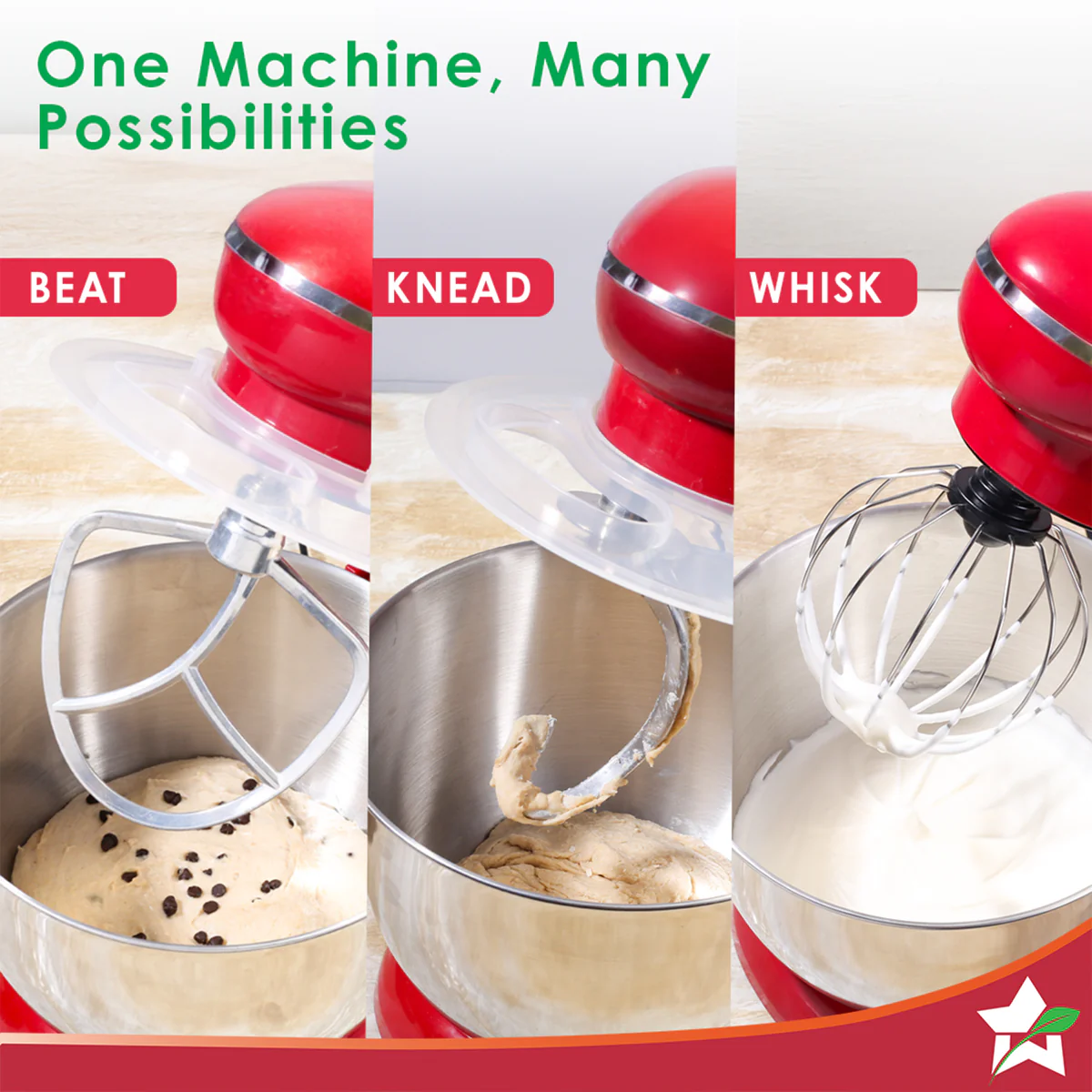 WONDERCHEF Regalia Neo Stand Mixer | 5.5L Stainless-steel Bowl | 10-speed Setting | 4 Attachments | Whisk, Whip, Beat, Mix | For Cake & Pizza Doughs, Creams, Salad Dressings, Eggs | 2 Year Warranty | Red WON796-63155128 - Image 4