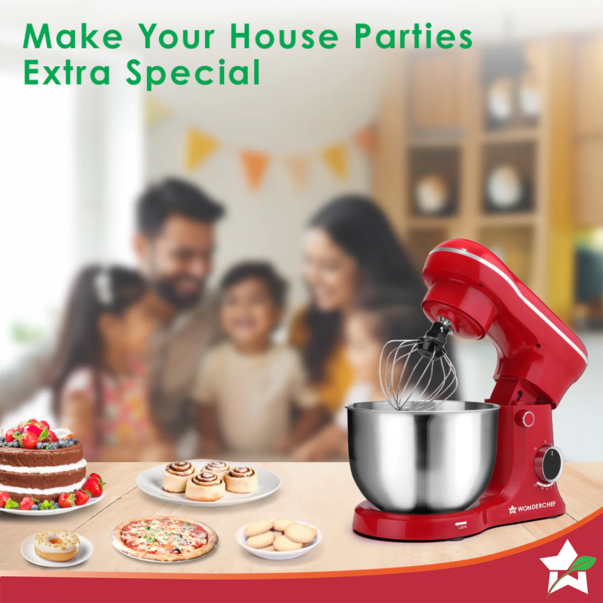 WONDERCHEF Regalia Neo Stand Mixer | 5.5L Stainless-steel Bowl | 10-speed Setting | 4 Attachments | Whisk, Whip, Beat, Mix | For Cake & Pizza Doughs, Creams, Salad Dressings, Eggs | 2 Year Warranty | Red WON796-63155128 - Image 8