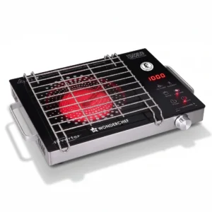 WONDERCHEF Smart Cook Infrared Electric Cooktop, Crystal Glass Surface, Single Burner with 2 Heat Settings, BBQ Grill, 2000W, Compatible with Steel,Ceramic,Cast-iron,Aluminium Cookware, 2-Yr Warranty WON799-63155342