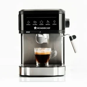 WONDERCHEF Regalia Neo 20 Bar Coffee Maker | Espresso, Cappuccino, Latte, Mocha | Adjustable Milk Frothing Steamer | Metal Porta Filter | 2 Thermostats | 1.5L Water Tank |1200W | 2 Year Warranty WON803-63155216