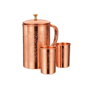 DrCopper Copper Water Jar 1500ml DV104 + 2 glasses 300ml each
