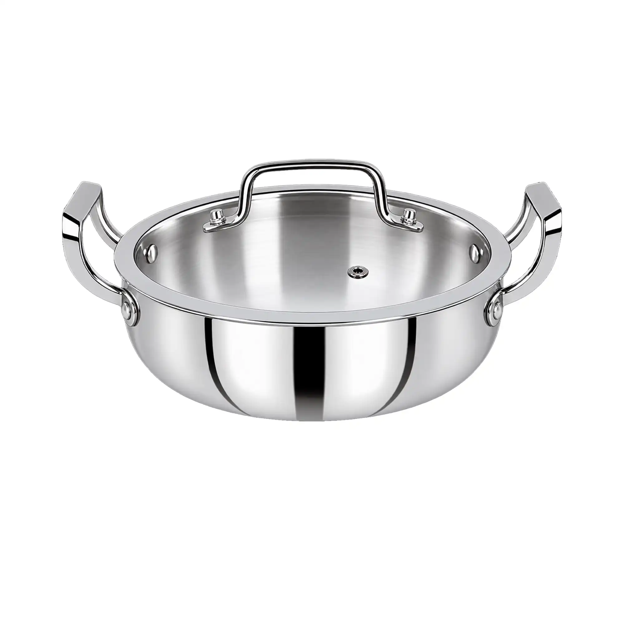 SOLITAIRE Triply Biryani Pot with Glass Lid 28cm TPBP05