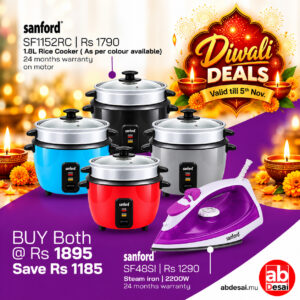 Diwali Offer Bundle Bundle Rice Cooker 1.8L SF1152RC (as per colour available) + SF48SI Steam Iron