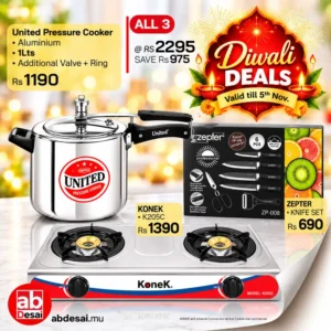 Divali offer UNITED Pressure Cooker 5Lts + Puttumaker